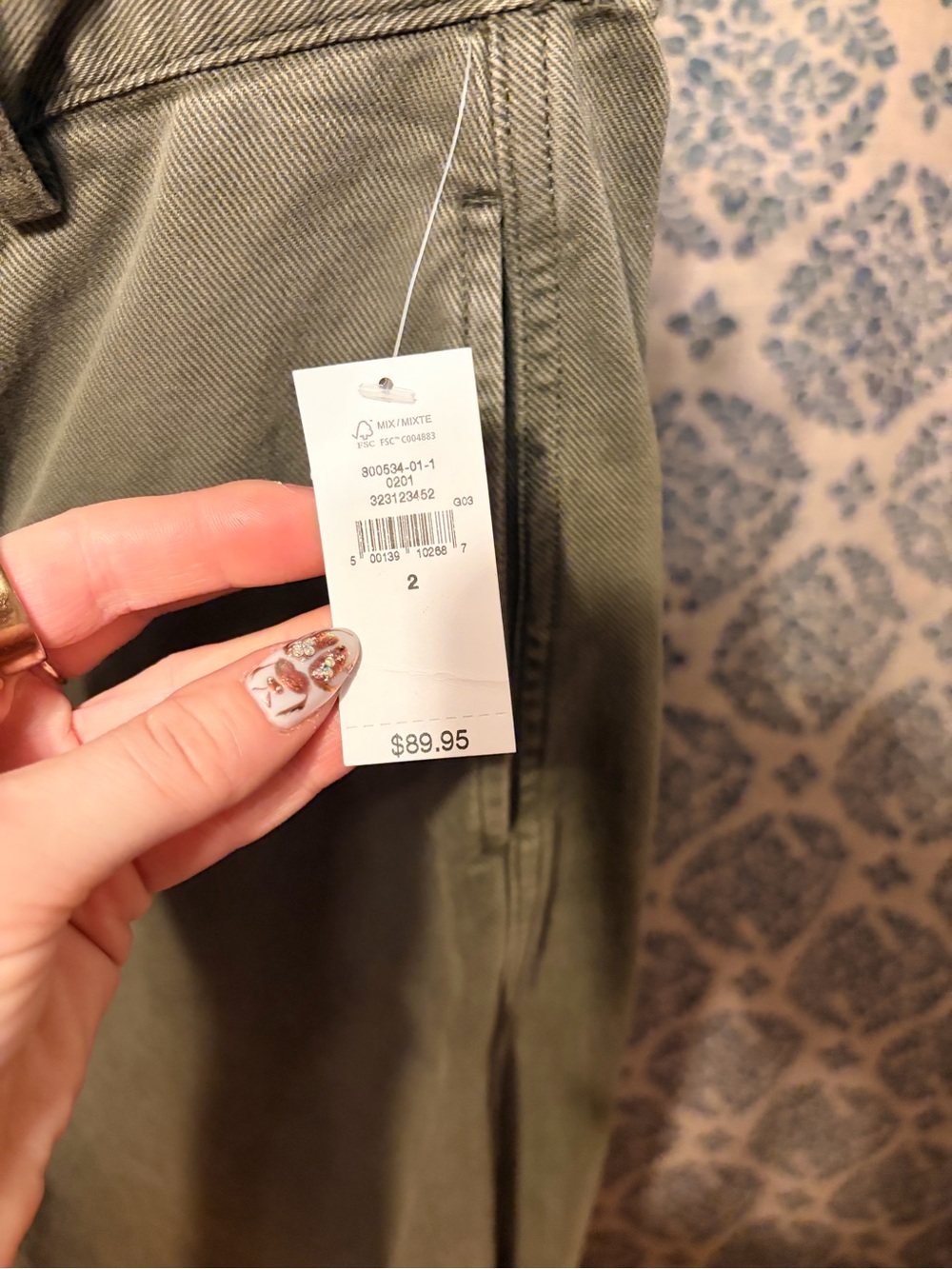 Gap Olive Barrel Leg Pants - Picture 3 of 3